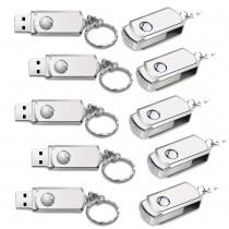 10 Pack Metal Swivel USB Memory Stick with Keyring