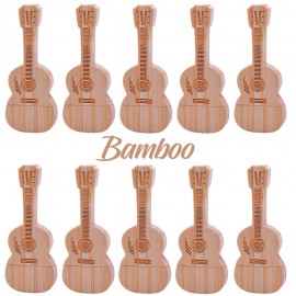 10 Pack USB Memory Sticks Guitar Shaped USB Made of Natural Bamboo or Wood