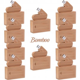 10 Pack Maple Foldable USB Memory Sticks with Boxes Walnut and Bamboo