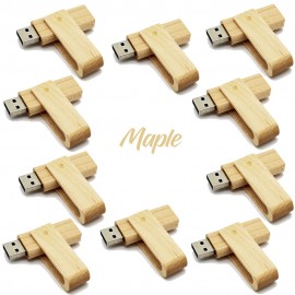 10 Pack Swivel USB Memory Stick Wooden and Bamboo 