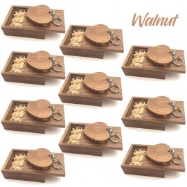10 Pack Wooden Heart USB Memory Stick with Boxes