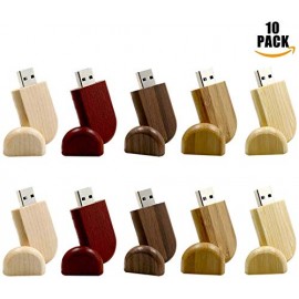 10 Stück Holz und Bambus USB Stick Oval