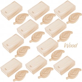 10 Stück Holz und Bambus USB-Stick Blatt mit Kisten 