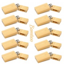 10 Piezas Madera y Bambú Memoria USB Rectángulo