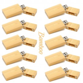 10 Piezas Madera y Bambú Memoria USB Rectángulo