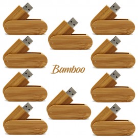 10 Unidades de Madera y bambú Memorias USB Plegable